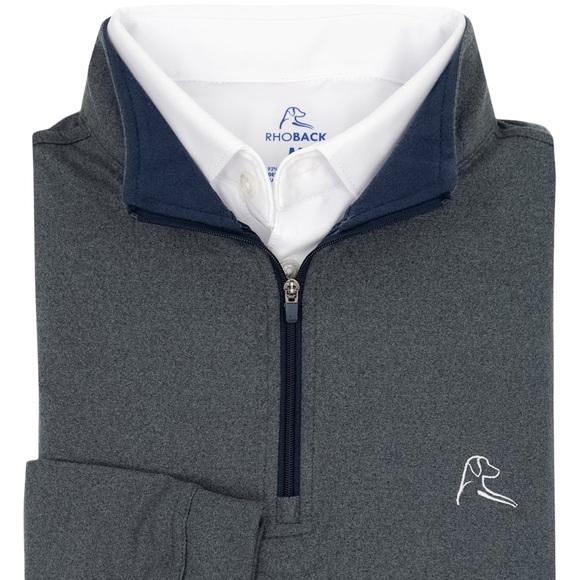 Rhoback Other - Rhoback Performance Heathered Mason Gray Quarter Zip Pullover
